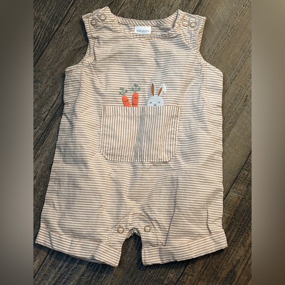Carter's Beige Striped Kids Romper